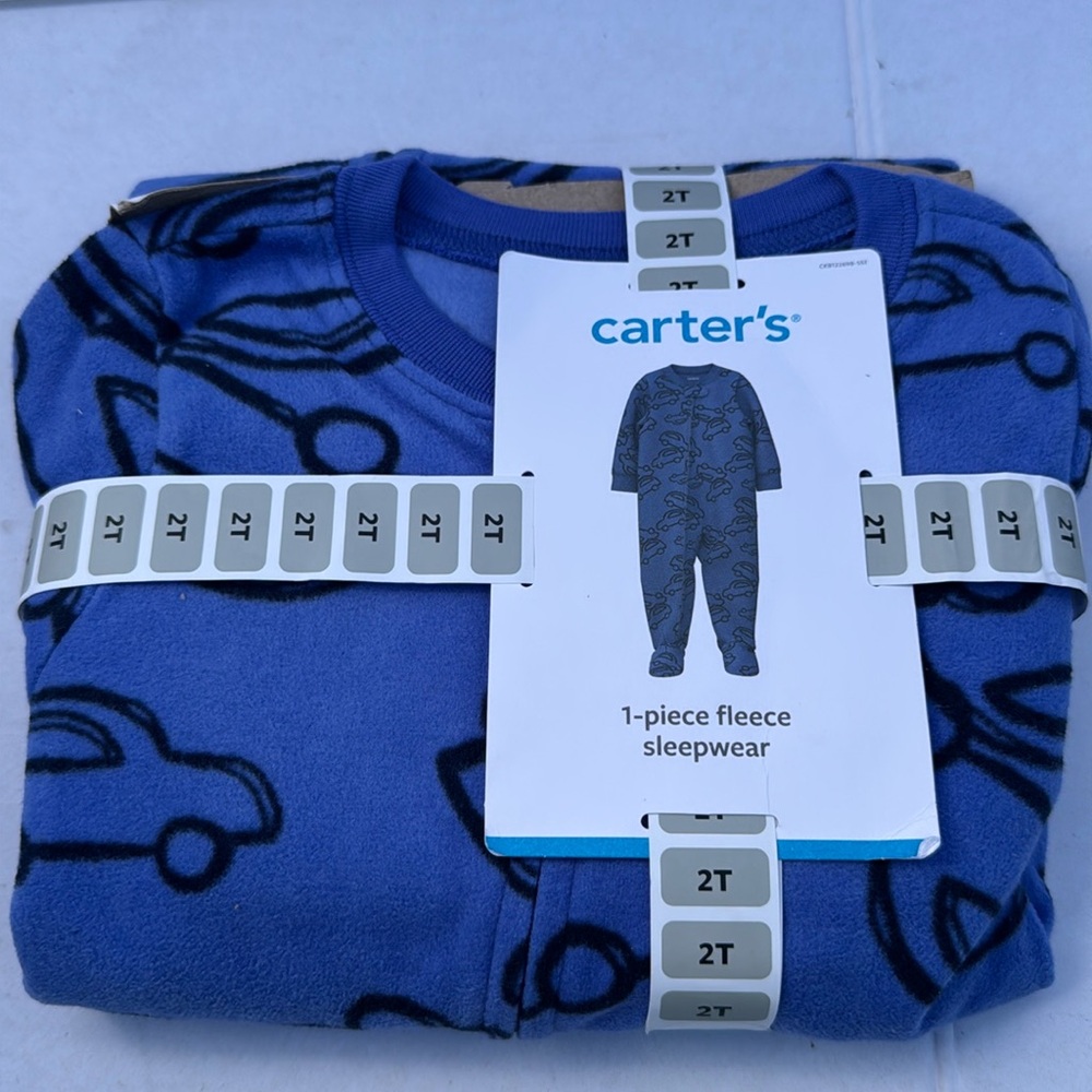 Carters 1 piece fleece sleepwear new with tags cars